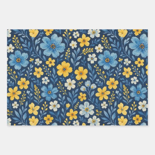 Classy Shabby Chic Franse Floral Art Pattern Inpakpapier Vel (Voorkant)