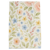 Classy Shabby Chic Franse Floral Art Pattern Medium Cadeauzakje (Achterkant)