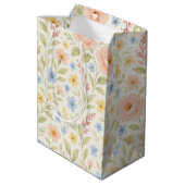 Classy Shabby Chic Franse Floral Art Pattern Medium Cadeauzakje (Achterkant Gekanteld)