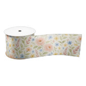 Classy Shabby Chic Franse Floral Art Pattern Satijnen Lint (Spoel)