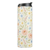 Classy Shabby Chic Franse Floral Art Pattern Thermosbeker (Gedraaid links)