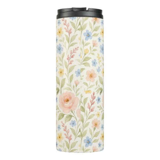 Classy Shabby Chic Franse Floral Art Pattern Thermosbeker (Achterkant)