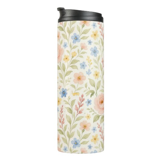 Classy Shabby Chic Franse Floral Art Pattern Thermosbeker (Geroteerd rechts)