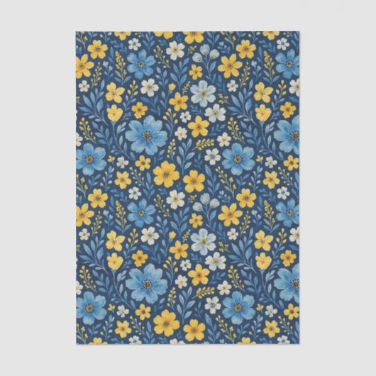 Classy Shabby Chic Franse Floral Art Pattern Tissuepapier (Voorkant)