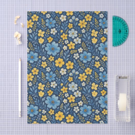 Classy Shabby Chic Franse Floral Art Pattern Tissuepapier (Craft)