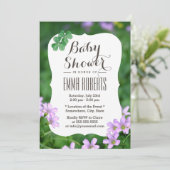 Classy Shamrock Flowers Baby shower Kaart (Staand voorkant)