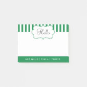 Classy Shamrock Green Stripes personaliseren Post-it® Notes (Voorkant)