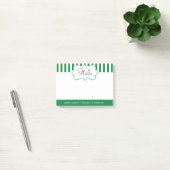 Classy Shamrock Green Stripes personaliseren Post-it® Notes (Kantoor)