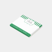 Classy Shamrock Green Stripes personaliseren Post-it® Notes (Schuin)