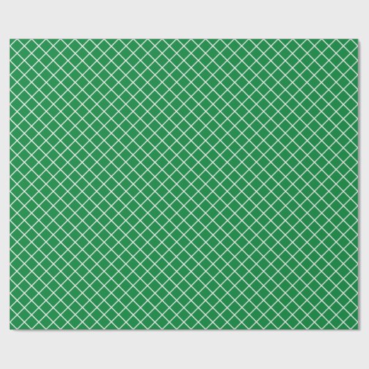 Classy Shamrock Green White Check Pattern Cadeaupapier (Vlak)