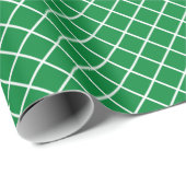 Classy Shamrock Green White Check Pattern Cadeaupapier (Rol Hoek)