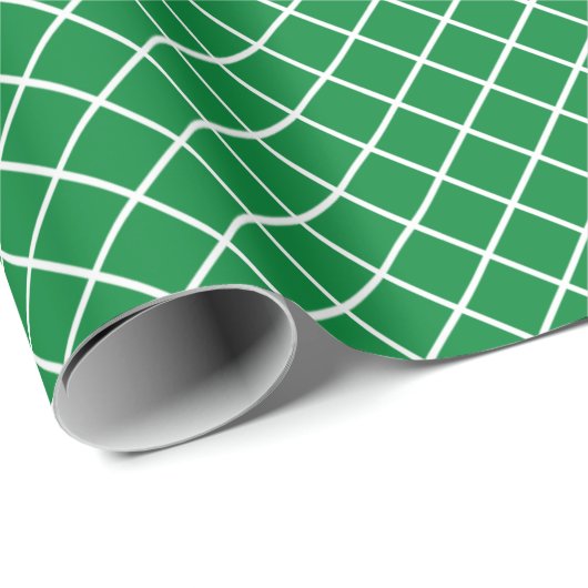 Classy Shamrock Green White Check Pattern Cadeaupapier (Rol Hoek)