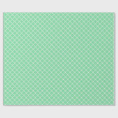 Classy Shamrock Mint Green White Check Pattern Cadeaupapier (Vlak)