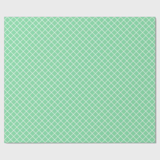 Classy Shamrock Mint Green White Check Pattern Cadeaupapier (Vlak)