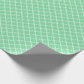 Classy Shamrock Mint Green White Check Pattern Cadeaupapier (Hoek)
