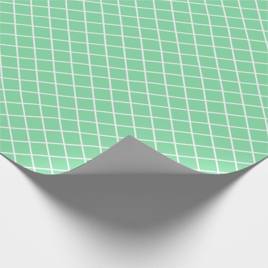 Classy Shamrock Mint Green White Check Pattern Cadeaupapier (Hoek)