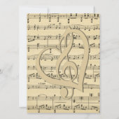 Classy Sheet Music Weddenschap Kaart (Achterkant)