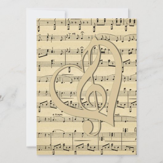 Classy Sheet Music Weddenschap Kaart (Achterkant)