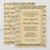Classy Sheet Music Weddenschap Kaart (Voorkant / Achterkant)