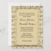 Classy Sheet Music Weddenschap Kaart (Voorkant)