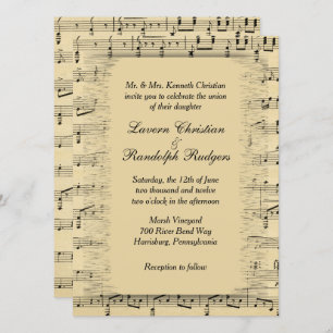 Classy Sheet Music Weddenschap Kaart