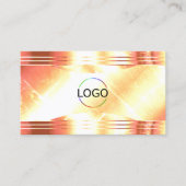 Classy Shimmery Roos Gold Logo en foto Luxe Visitekaartje (Voorkant)