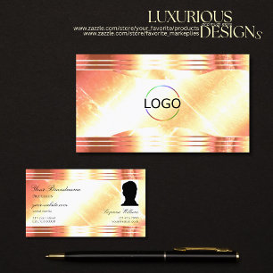 Classy Shimmery Roos Gold Logo en foto Luxe Visitekaartje