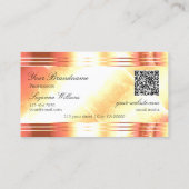 Classy Shimmery Roos Gold Logo QR Code Luxe Visitekaartje (Achterkant)