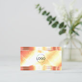 Classy Shimmery Roos Gold Logo QR Code Luxe Visitekaartje (Staand voorkant)