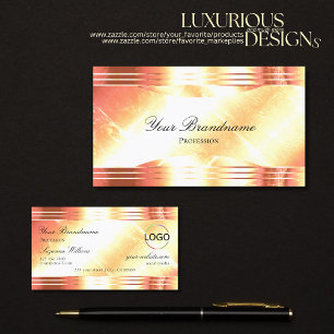 Classy Shimmery Roos Gold met Logo Luxury Visitekaartje