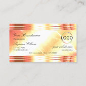Classy Shimmery Roos Gold met Logo Luxury Visitekaartje (Achterkant)