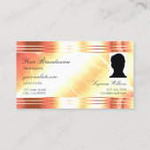 Classy Shimmery Roos Gold Monogram Foto Luxe Visitekaartje (Achterkant)