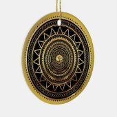 Classy Shiny Black & Gold OM-symbool Mandala Keramisch Ornament (Rechts)