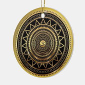 Classy Shiny Black & Gold OM-symbool Mandala Keramisch Ornament (Links)
