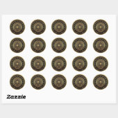 Classy Shiny Black & Gold OM-symbool Mandala Ronde Sticker (Vel)