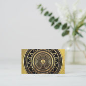 Classy Shiny Black & Gold OM-symbool Mandala Visitekaartje (Staand voorkant)