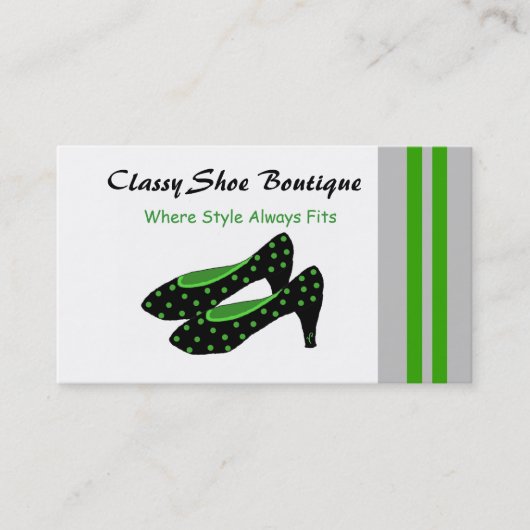 Classy Shoe Boutique - zwart en groen Visitekaartje (Voorkant)