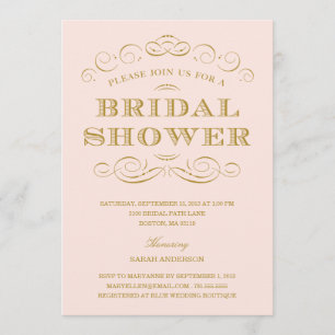 CLASSY SHOWER   BRIDAL SHOWER INVITATION KAART