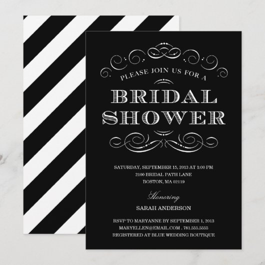 CLASSY SHOWER | BRIDAL SHOWER INVITATION KAART (Voorkant / Achterkant)