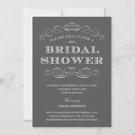 CLASSY SHOWER | BRIDAL SHOWER INVITATION KAART (Voorkant)