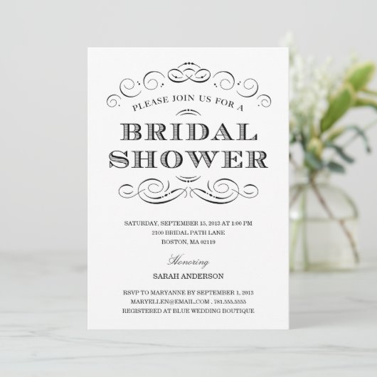 CLASSY SHOWER | BRIDAL SHOWER INVITATION KAART (Staand voorkant)