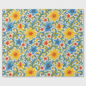 Classy Siciliaanse kleurrijke bladeren Floral Art  Cadeaupapier (Vlak)