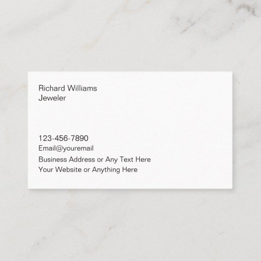 Classy Sieraden Dealer Visitekaartjes (Achterkant)