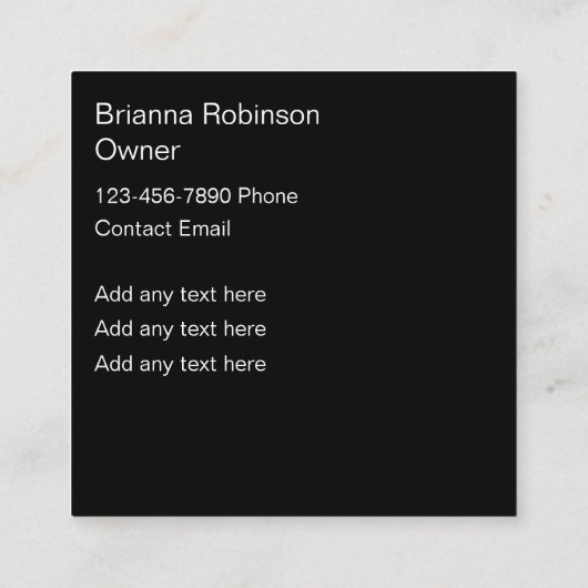 Classy sieraden kralen en crafting vierkante visitekaartje (Achterkant)