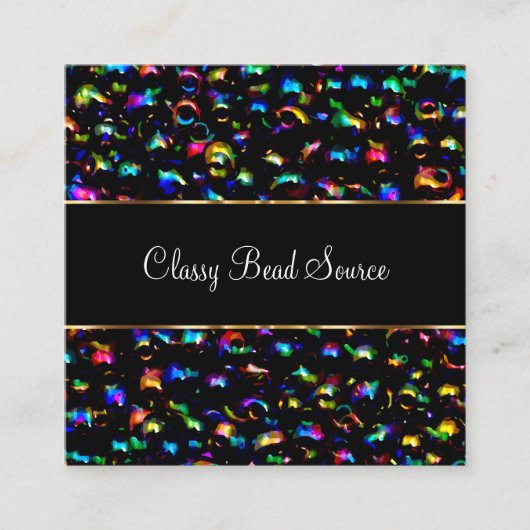 Classy sieraden kralen en crafting vierkante visitekaartje (Voorkant)
