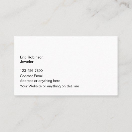 Classy Sieraden Thema Glitzy Visitekaartjes (Achterkant)