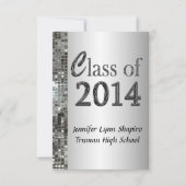 Classy Silver 2014 Graduation Invitations Kaart (Voorkant)