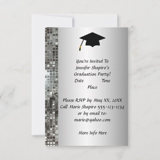 Classy Silver 2014 Graduation Invitations Kaart (Achterkant)