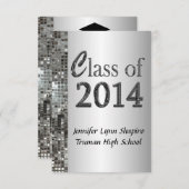 Classy Silver 2014 Graduation Invitations Kaart (Voorkant / Achterkant)