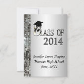 Classy Silver 2014 Graduation Invitations Kaart (Voorkant)